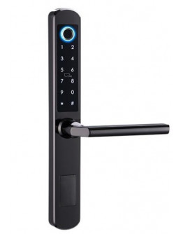 Cerradura electrónica de huellas dactilares/teclado/tarjeta/aplicación, plateada