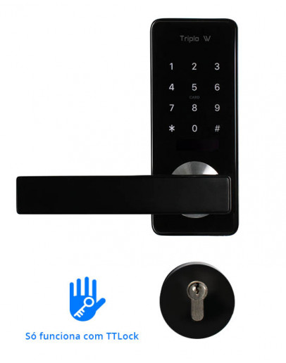 Bluetooth keypad, management app with cylinder, black