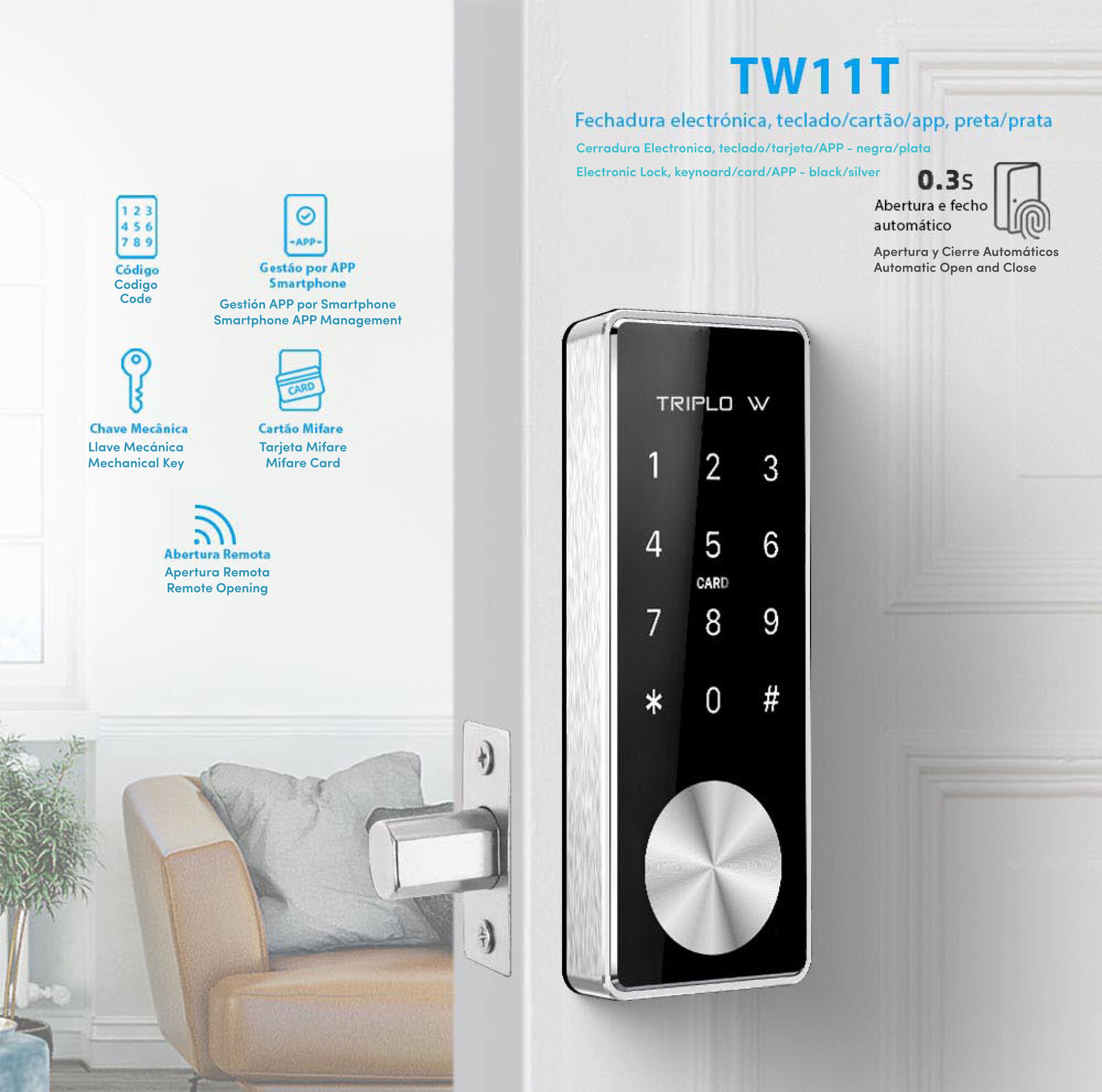 TW11T  - Apresentação da fechadura electrónica TW11T, com animação