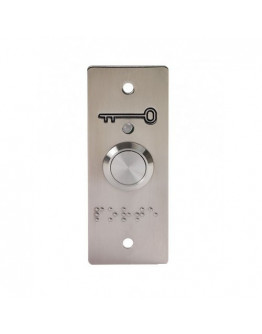 Push button, with flush-mounted plate, Braille info, LED