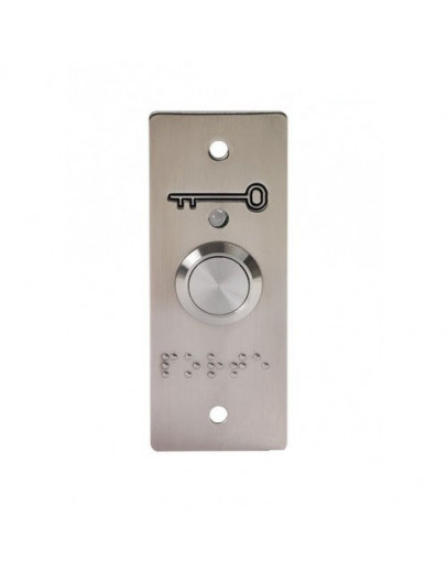 Push button, with flush-mounted plate, Braille info, LED