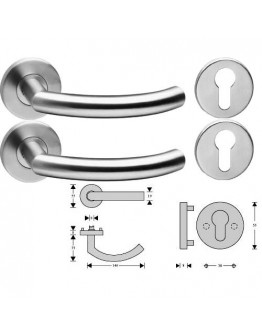 Pair of handles with plates for cylinder or inner key