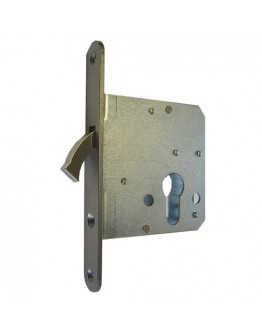 Sliding door lock, stainless steel, with hook
