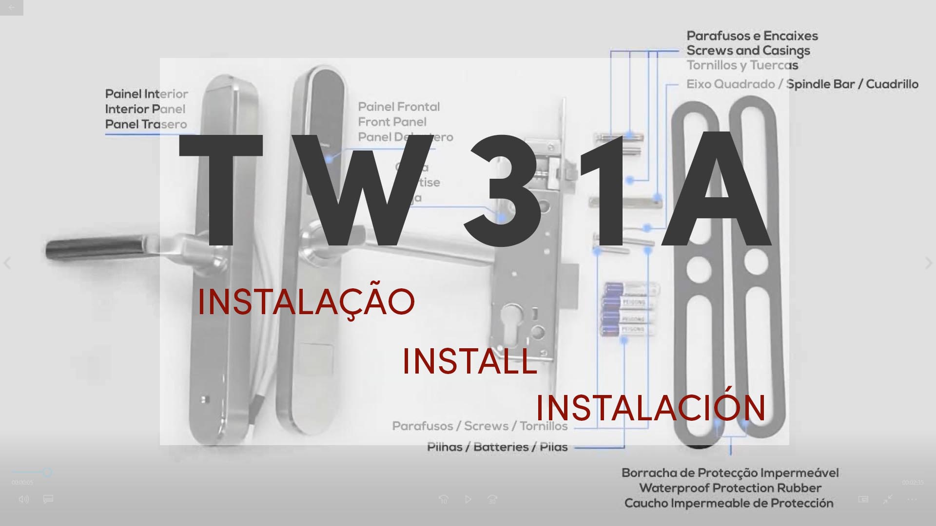 TW31A - Ajuda à instalação da fechadura electrónica