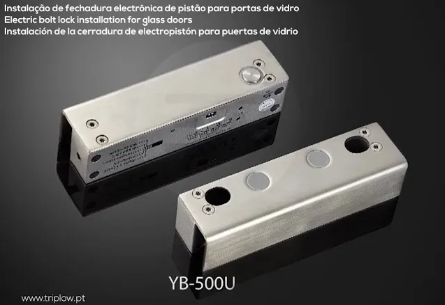 YB-500U - Ajuda à instalação da fechadura electrónica para portas de vidro, YB-500U